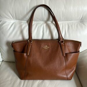 Coach Brown Pebbled Leather Shoulder Tote